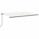 markise m. LED + vindsensor 500x300 cm automatisk cremefarvet