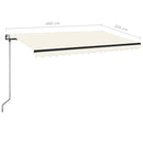 markise 400x350 cm automatisk betjening cremefarvet
