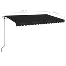 markise 400x350 cm automatisk betjening antracitgrå