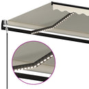 markise m. LED + vindsensor 400x350 cm automatisk creme