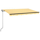 markise m. LED + vindsensor 400x350 cm automatisk gul/hvid