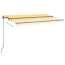 markise m. LED + vindsensor 400x350 cm automatisk gul/hvid