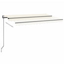 markise m. LED + vindsensor 450x350 cm automatisk creme