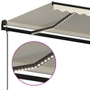 markise m. LED + vindsensor 450x350 cm automatisk creme