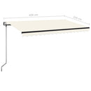 markise m. LED + vindsensor 450x350 cm automatisk creme