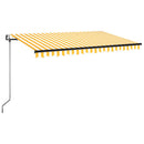 markise m. LED + vindsensor 450x350 cm automatisk gul og hvid