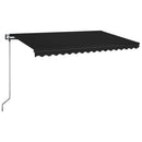 markise m. LED + vindsensor 450x350 cm automatisk antracitgrå