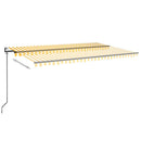 markise 500x350 cm automatisk betjening gul og hvid