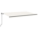 markise m. LED + vindsensor 500x350 cm automatisk cremefarvet