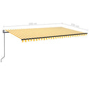 markise m. LED + vindsensor 500x350 cm automatisk gul og hvid