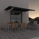 markise m. LED + vindsensor 500x350 cm automatisk antracitgrå