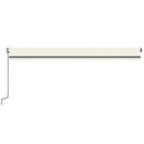 markise 600x350 cm automatisk betjening cremefarvet