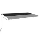 markise 600x300 cm automatisk betjening antracitgrå