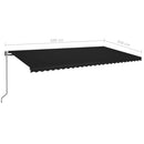 markise 600x300 cm automatisk betjening antracitgrå