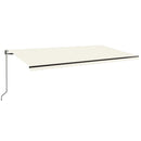 markise m. LED + vindsensor 600x350 cm automatisk cremefarvet