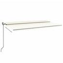 markise m. LED + vindsensor 600x350 cm automatisk cremefarvet