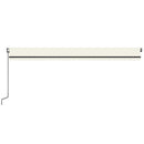 markise m. LED + vindsensor 600x350 cm automatisk cremefarvet