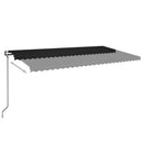 markise m. LED + vindsensor 600x350 cm automatisk antracit