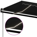 markise m. LED + vindsensor 600x350 cm automatisk antracit