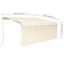 markise m. gardin 3x2,5 m manuel betjening cremefarvet