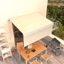 markise m. gardin 3x2,5 m manuel betjening cremefarvet