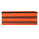markise m. gardin 3x2,5 m manuel betjening orange og brun