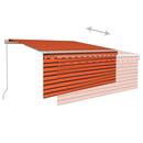 markise m. gardin 3x2,5 m manuel betjening orange og brun
