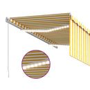 markise m. gardin + LED 3x2,5 m manuel betjening gul og hvid