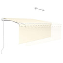 markise m. gardin 3x2,5 m automatisk betjening cremefarvet