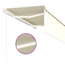 markise m. gardin+LED+vindsensor 3x2,5 m automatisk cremefarvet