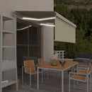 markise m. gardin+LED+vindsensor 3x2,5 m automatisk cremefarvet