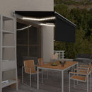 markise m. gardin+LED+vindsensor 3x2,5 m automatisk antracitgrå
