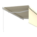 markise m. gardin 3,5x2,5 m manuel betjening cremefarvet
