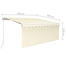 markise m. gardin 3,5x2,5 m manuel betjening cremefarvet