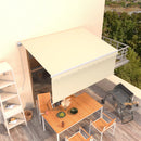 markise m. gardin 3,5x2,5 m manuel betjening cremefarvet