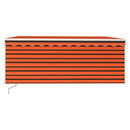 markise m. gardin + LED 3,5x2,5 m manuel betjening orange/brun