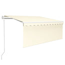 markise m. gardin 3,5x2,5 m automatisk betjening cremefarvet