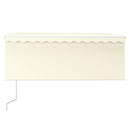 markise m. gardin+LED+vindsensor 3,5x2,5 m auto cremefarvet