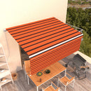 markise m. gardin 4x3 m manuel betjening orange og brun