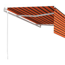 markise m. gardin 4,5x3 m automatisk betjening orange og brun