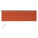 markise m. gardin+LED+vindsensor 4,5x3 m automatisk orange/brun