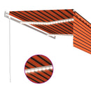 markise m. gardin+LED+vindsensor 4,5x3 m automatisk orange/brun