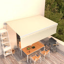 markise m. gardin 5x3 m automatisk betjening cremefarvet