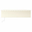 markise m. gardin+LED+vindsensor 5x3 m automatisk cremefarvet
