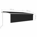 markise m. rullegardin+LED+vindsensor 5x3 m automatisk antracit