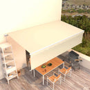 markise m. gardin 6x3 m manuel betjening cremefarvet