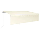 markise m. rullegardin+LED+vindsensor 6x3 m auto cremefarvet
