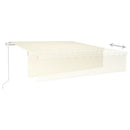 markise m. rullegardin+LED+vindsensor 6x3 m auto cremefarvet