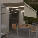 markise m. rullegardin+LED+vindsensor 6x3 m auto cremefarvet