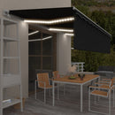 markise m. rullegardin+LED+vindsensor 6x3 m auto antracitgrå